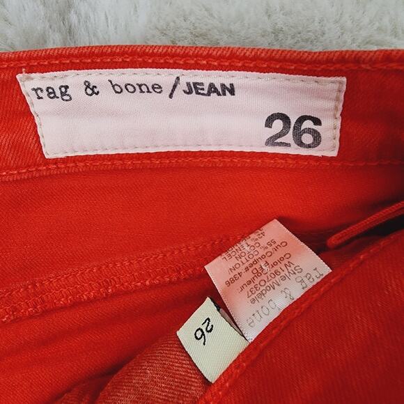 Rag & Bone Red Fire Engine Mila Denim Cut Off Jean Shorts - Picture 4 of 9